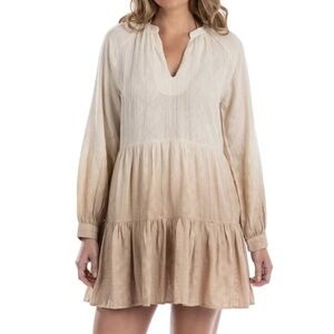 Dotti Womens Tulum Ombre Cotton Swim Cover Up Dobby Dress NWT Medium Resort wear